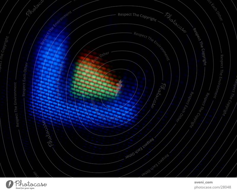 VIVA 2 Logo Bildschirm Nahaufnahme gelb RGB Makroaufnahme Fernsehen Screen blau Farbstreifen