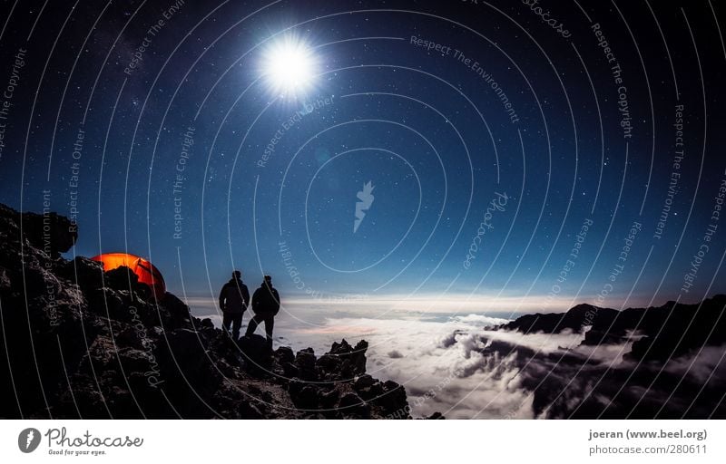 Unendliche Weiten (2) Camping zelten Campingplatz Ferne wandern Umwelt Natur Landschaft Erde Himmel Nachthimmel Stern Mond Vollmond entdecken träumen