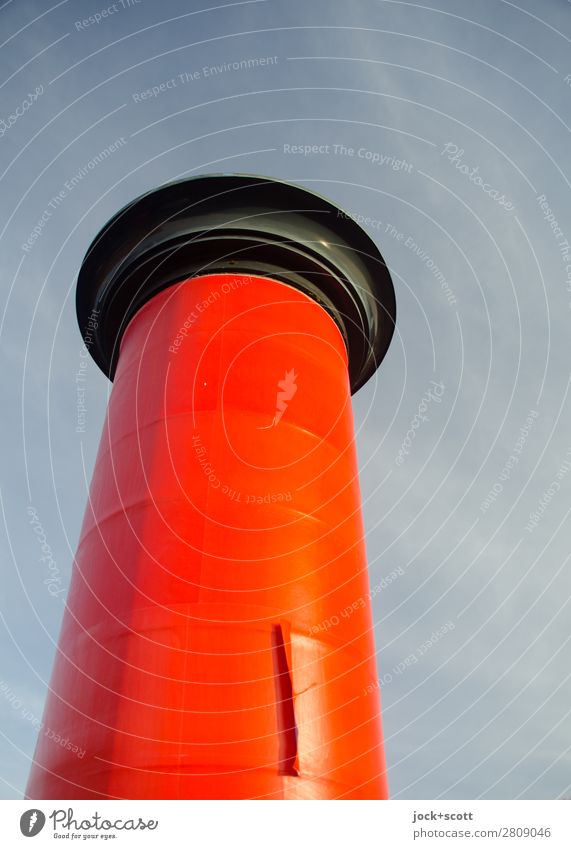 tabula rasa Werbebranche Umwelt Wolkenloser Himmel Schönes Wetter Berlin-Mitte Architektur Litfaßsäule Strukturen & Formen alt einfach Originalität rot Idee