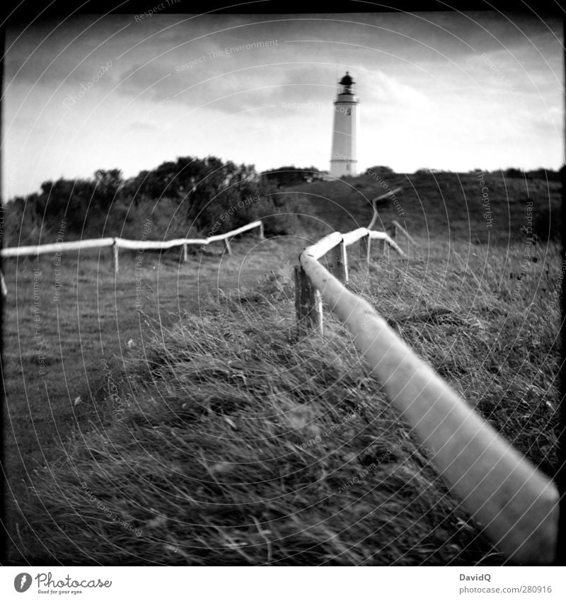 Norden Umwelt Natur Landschaft Himmel Wolken Herbst Wiese Hügel Küste Ostsee Leuchtturm Bauwerk Gebäude Sehenswürdigkeit Wahrzeichen Schifffahrt natürlich