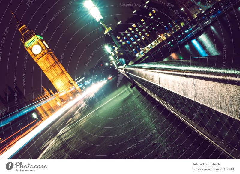 Konzeptfotografie eines Elisabethenturms in London mit langer Ausstellung Big Ben Langzeitbelichtung Nacht Berge u. Gebirge groß Belichtung Parlament Uhr