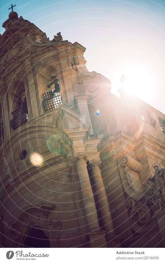 Detailansicht von Ragusa, Sizilien, Italien Dubrovnik Kathedrale Dom Kirche Gebäude Straße Haus Wahrzeichen Großstadt Europa Turm Aussicht Architektur alt Dorf