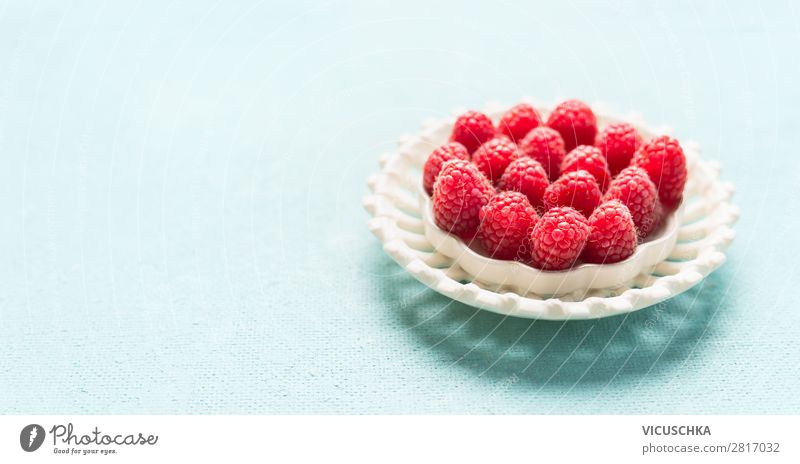 Frsche Himbeeren Lebensmittel Frucht Dessert Ernährung Bioprodukte Vegetarische Ernährung Diät Schalen & Schüsseln Stil Design Gesunde Ernährung Sommer Tisch