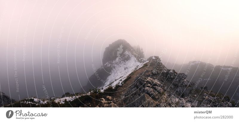 Nowhere. Umwelt Natur Landschaft ästhetisch Berge u. Gebirge Bergsteigen Bergsteiger Berghang Bergkette Bergkamm Alpen Alpenvorland Nebel Nebelschleier