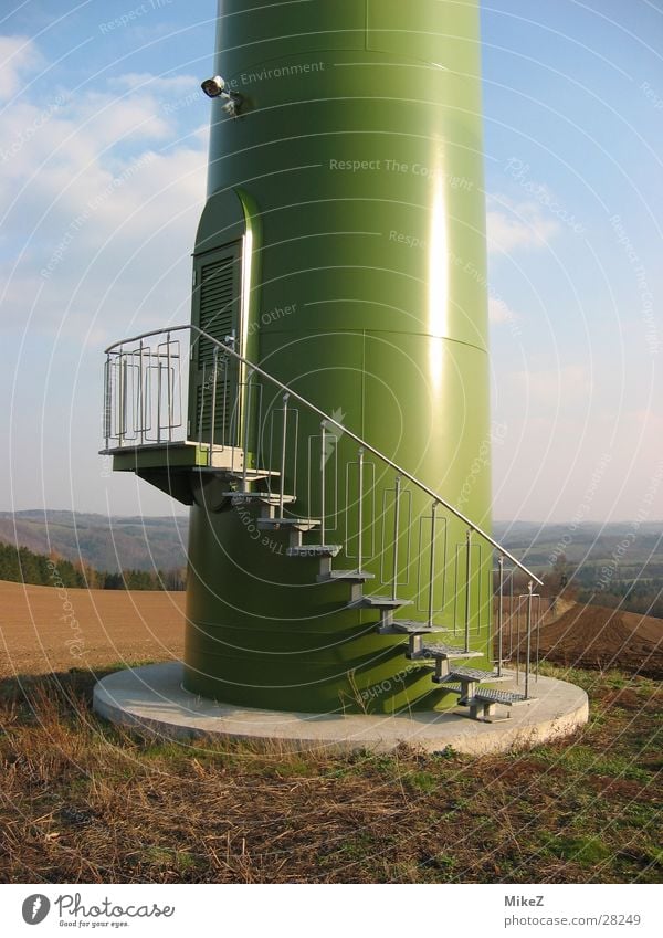 Die Treppe Windkraftanlage Eingang Feld Architektur Energiewirtschaft Natur Eisenrohr Säule