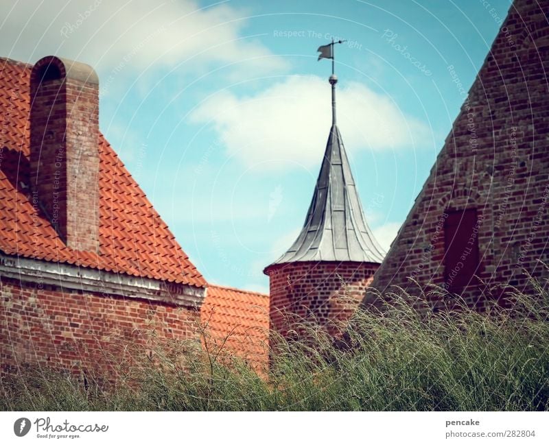 früher war alles besser! | in burgen geborgen Spøttrup Dänemark Europa Stadtrand Burg oder Schloss Turm Mauer Wand Sehenswürdigkeit Denkmal Spøttrup Borg Stein