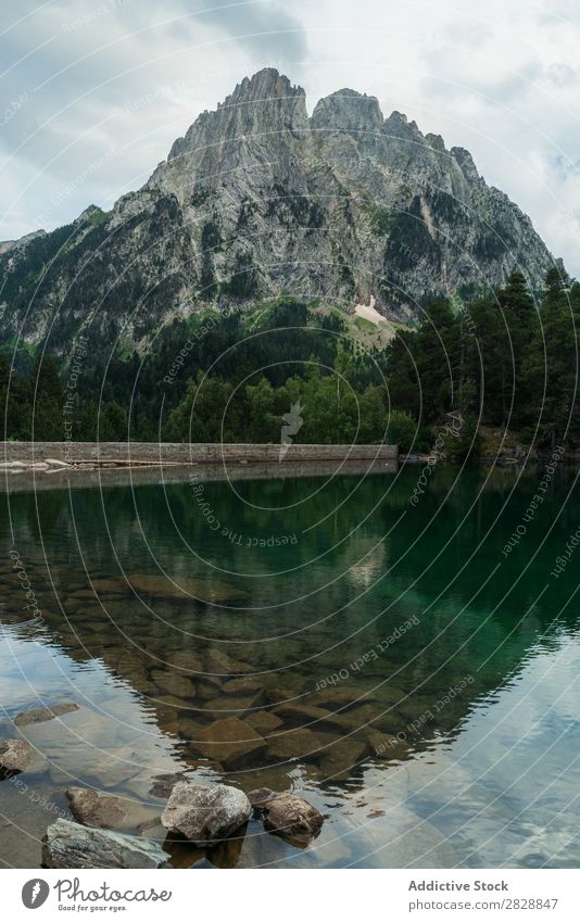 Berggipfel und See Berge u. Gebirge Aussicht Landschaft Natur Wasser schön Ferien & Urlaub & Reisen Tourismus grün Beautyfotografie anschaulich ruhig Umwelt Tal