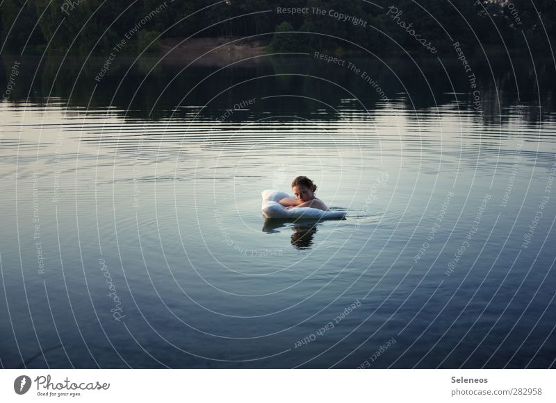 - Ausflug Freiheit Sommer Sonnenbad Wellen Mensch feminin Frau Erwachsene 1 Umwelt Natur Landschaft Schönes Wetter Küste Seeufer Schwimmen & Baden träumen