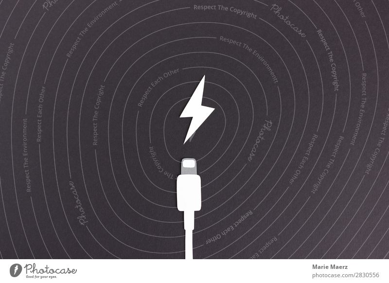 Strom Design Handy Kabel Technik & Technologie machen Coolness einfach frisch nerdig neu schwarz weiß Laster Kraft Nervosität Energie Geschwindigkeit Leistung