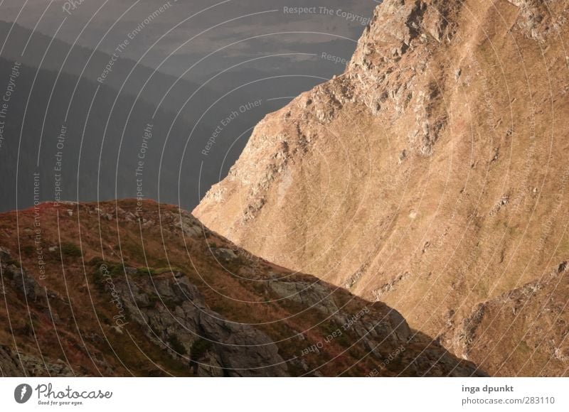 Bergblick Umwelt Natur Landschaft Urelemente Berge u. Gebirge Felsen wandern Felswand Gesteinsformationen Geologie europa Karpaten Rumänien Siebenbürgen