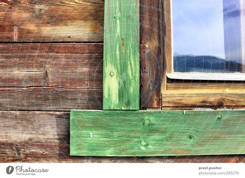 Östereich Holz Klettern Bergsteigen Frühling Sommer Alpen Berge u. Gebirge Dorf Haus Einfamilienhaus Hütte Gebäude Berghütte Mauer Wand Fassade Fenster Tür