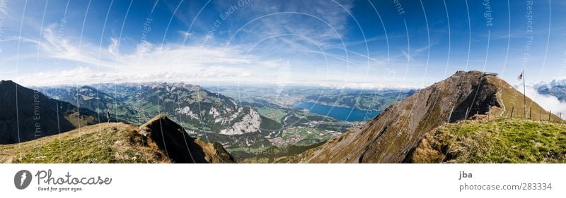 Berner Oberland Leben Tourismus Ausflug Sommer Berge u. Gebirge wandern Natur Landschaft Urelemente Himmel Wolken Herbst Schönes Wetter Wald Alpen Berg Niesen