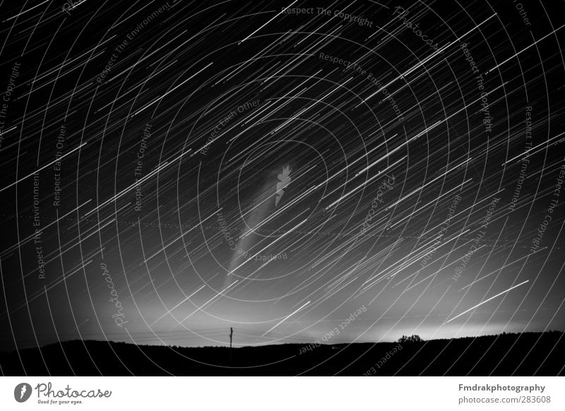 50 Minutes of Startrails Umwelt Natur Landschaft Himmel Wolkenloser Himmel Nachthimmel Stern Horizont Wetter beobachten glänzend leuchten Blick Astrofotografie