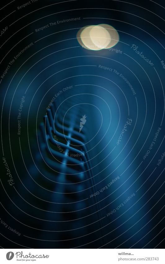 Für den einen nur ein Sehtest, für den anderen der Weg ins Licht Metallzaun Dunkelheit dunkel blau Angst Zukunftsangst Verzweiflung Tod Trauer träumen