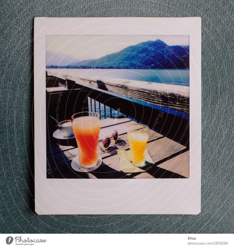 Rund um den Tegernsee Kaffeetrinken Getränk Erfrischungsgetränk Limonade Saft Alpen Berge u. Gebirge See retro Idylle Sonne Sommer Ausflug Terrasse