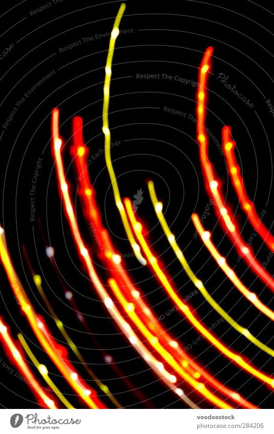 Feurig abstrakte Lichtkurven Linie hell lustig mehrfarbig gelb gold orange rot Farbe Kurve fett farbenfroh bunt hübsch Hintergrund bizarr Einfluss konzentrisch