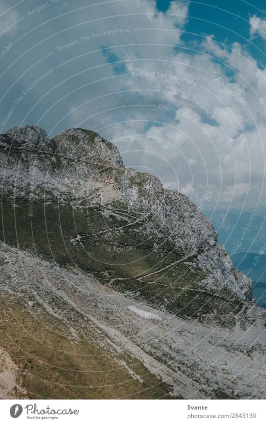 Bergpfad Ferien & Urlaub & Reisen Tourismus Abenteuer Ferne Berge u. Gebirge wandern Landschaft Wolken Sommer Alpen Gipfel Kalkalpen Österreich Bayern