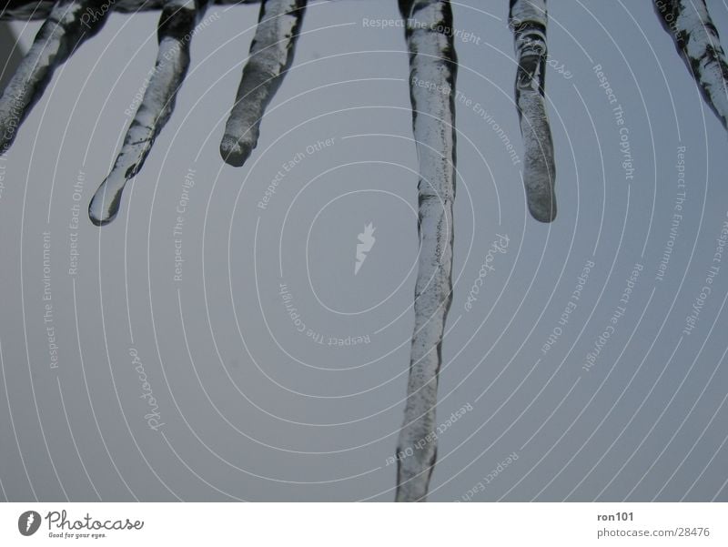 a zapft is Eiszapfen gefroren Wasser blau Himmel Frost