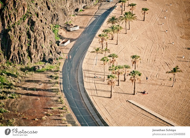 Strand in San Andrés, Santa Cruz de Tenerife, Teneriffa Kurve Verkehr Palme Natur Landschaft San Andres Santa Cruz de Teneriffa Kanaren Reisefotografie