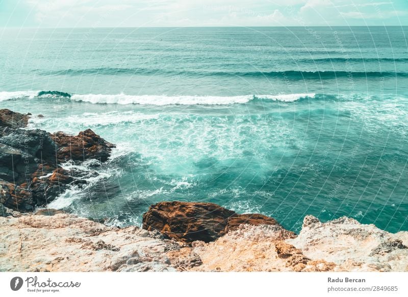 Schöne Landschaft und Seelandschaft Blick auf den Ozean in Portugal Stil exotisch Ferien & Urlaub & Reisen Abenteuer Ferne Freiheit Expedition Sommer Strand