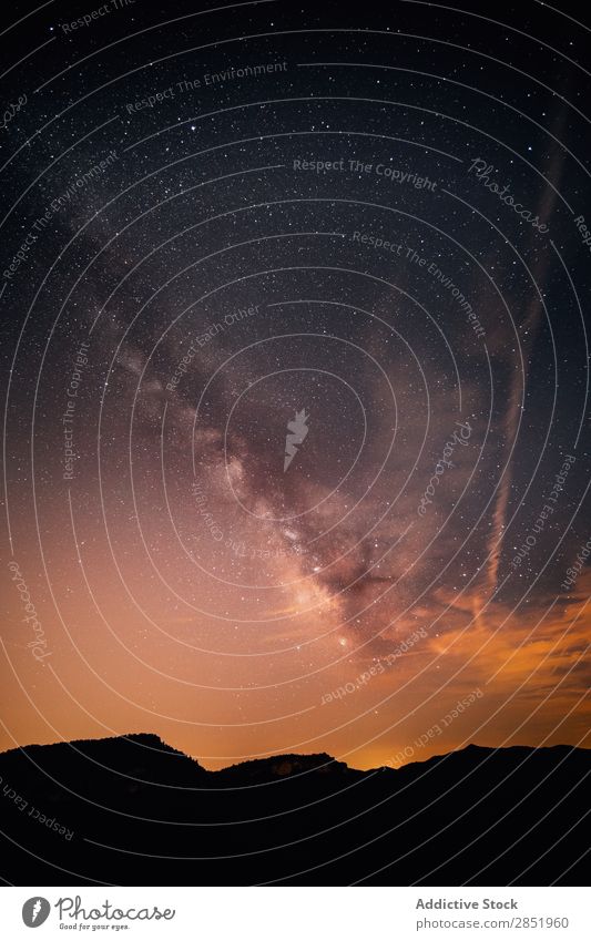 Milchstraße Galaxie Weg milchig Nacht Himmel Landschaft Berge u. Gebirge sternenklar Weltall Hintergrundbild dunkel Natur Ferien & Urlaub & Reisen Stern hell