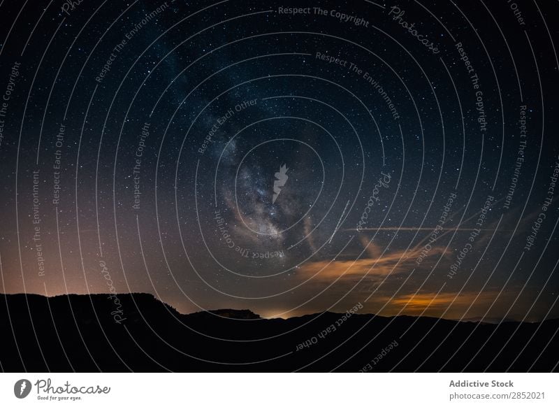 Milchstraße Galaxie Weg milchig Nacht Himmel Landschaft Berge u. Gebirge sternenklar Weltall Hintergrundbild dunkel Natur Ferien & Urlaub & Reisen Stern hell