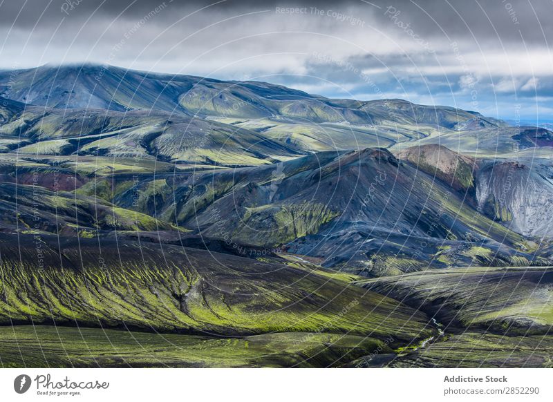 Naturschutzgebiet Landmannalaugar, Island Geologie abgelegen Wasser Mývatn Fluggerät Aussicht abstrakt Feld Konsistenz Berge u. Gebirge Reichweite extrem