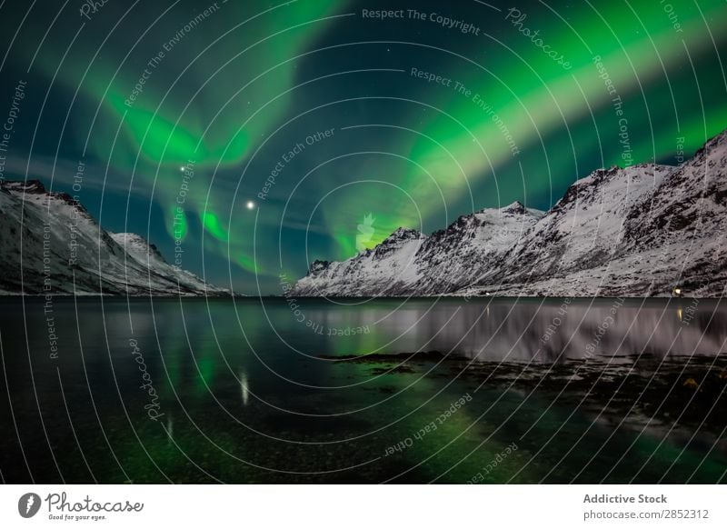 Kvaloya Island, Norwegen Landschaft Schnee Winter Norweger Berge u. Gebirge Fjord Arktis Meer Eis kalt Natur Norden Wasser Himmel Skandinavien