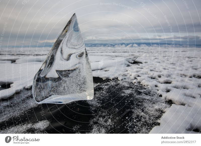 Baikalsee, Sibirien See Eis Winter gefroren Landschaft Russland Arktis blau kalt Himmel Natur Schnee eisig Menschenleer Frost Ferien & Urlaub & Reisen