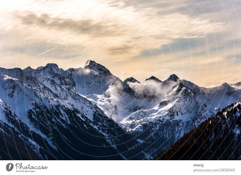 Föhnsturm am Hochgolling Berge u. Gebirge Ferien & Urlaub & Reisen Ausflug Natur Landschaft Winter Schönes Wetter Wind Alpen Gipfel Einsamkeit Ferne Wolken