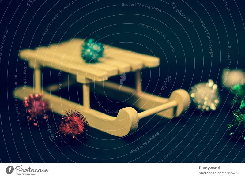 Pompomschlitten Weihnachten & Advent Weihnachtsdekoration Spielzeug Dekoration & Verzierung Kitsch Krimskrams lustig retro Stimmung Nostalgie Freude glänzend