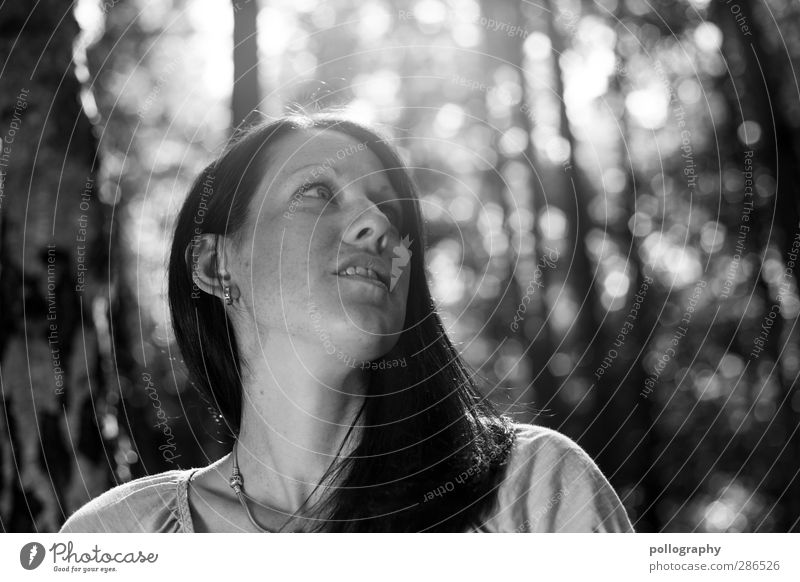 in the sky Mensch feminin Junge Frau Jugendliche Erwachsene Leben 1 18-30 Jahre Natur Pflanze Sommer Schönes Wetter Baum Wald Gefühle Stimmung Glück