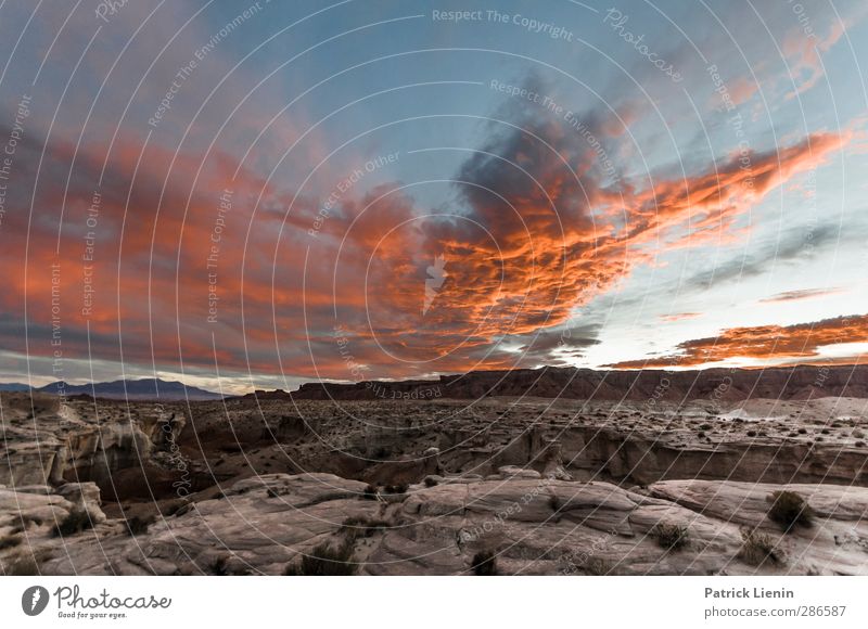 Goblin Valley Umwelt Natur Landschaft Urelemente Erde Feuer Luft Himmel Wolken Sonnenaufgang Sonnenuntergang Klima Wetter Schönes Wetter Felsen Berge u. Gebirge