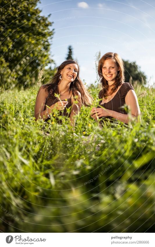 BF (1) Mensch feminin Junge Frau Jugendliche Erwachsene Leben Körper 2 18-30 Jahre Natur Landschaft Pflanze Himmel Wolken Sommer Schönes Wetter Gras Sträucher