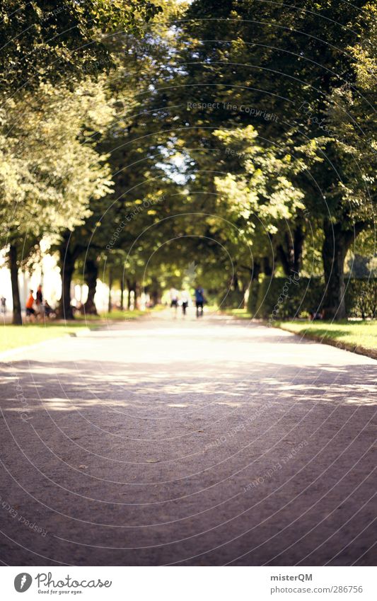 Allee Hop! Umwelt Natur Landschaft ästhetisch Zufriedenheit Spaziergang Park Baum Blatt Blätterdach Außenaufnahme Hecke München Wege & Pfade Fußweg Zukunft