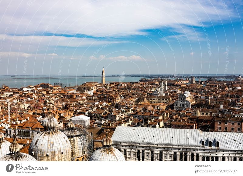 Luftaufnahme von Venedig vom Glockenturm aus schön Ferien & Urlaub & Reisen Tourismus Sommerurlaub Meer Insel Haus Landschaft Himmel Frühling Küste See