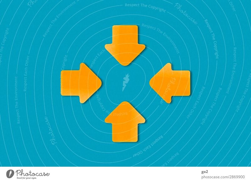 Meeting Wirtschaft Güterverkehr & Logistik Dienstleistungsgewerbe Sitzung sprechen Team Zeichen Pfeil ästhetisch Zusammensein blau orange Zufriedenheit
