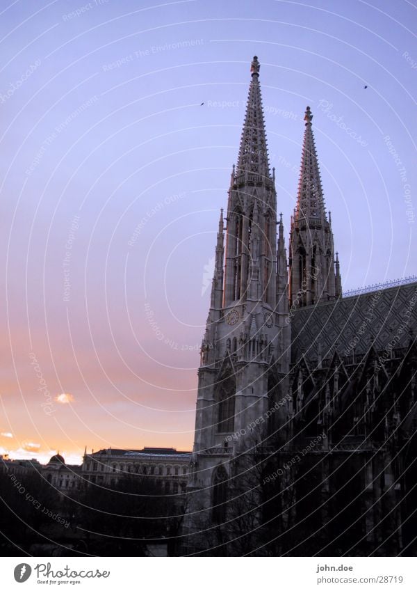 Votivkirche Wien Sonnenaufgang Gebäude Religion & Glaube historisch Vienna