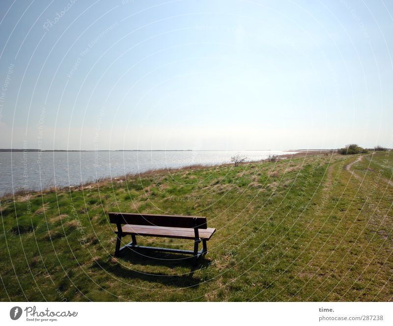 Hiddensee | Ruhezone Umwelt Natur Landschaft Erde Wasser Himmel Frühling Schönes Wetter Wiese Küste Ostsee Bank Einsamkeit Erholung Gelassenheit Gesundheit