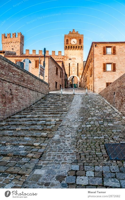 Das Tor von Gradara Tourismus Landschaft Burg oder Schloss Gebäude Denkmal Stein alt historisch Europa Italien Marche antik Baustein Bollwerk Eingang Ausgang