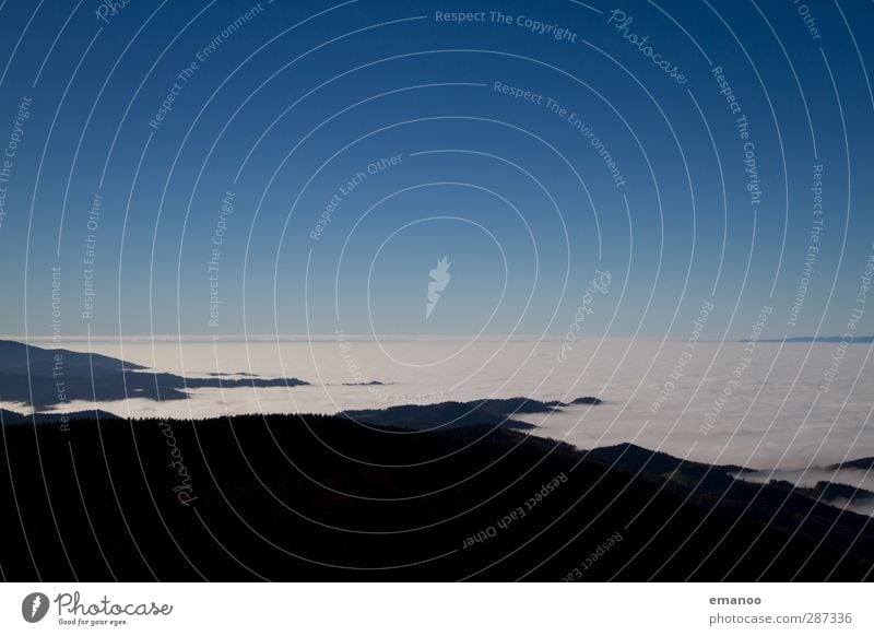 An der Nebelmeerküste Umwelt Natur Landschaft Pflanze Luft Himmel Wolken Horizont Sonne Herbst Klima Wetter Hügel Berge u. Gebirge hoch kalt blau Inversion