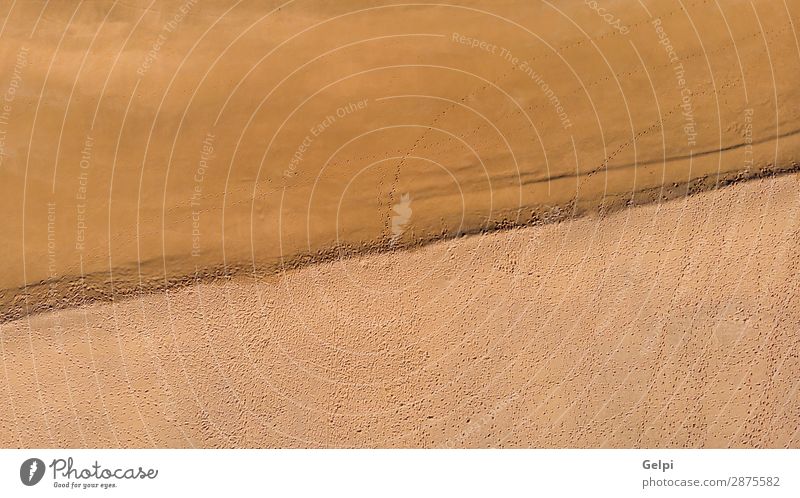 Luftaufnahme der Küste. Nasser und trockener Sand schön Ferien & Urlaub & Reisen Sommer Strand Meer Insel Tapete Natur Landschaft Fluggerät nass oben braun