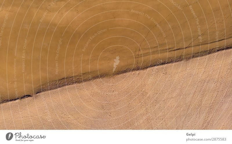 Wunderschöne Luftaufnahme eines Strandes mit Wellen Ferien & Urlaub & Reisen Tourismus Sommer Sonne Meer Tapete Natur Landschaft Sand Küste Fluggerät natürlich