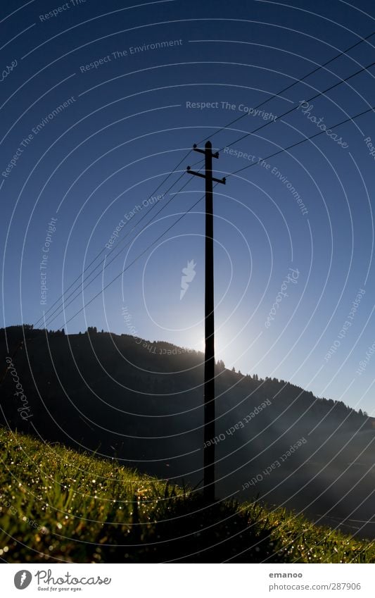 Strom im Grünen Kabel Technik & Technologie Fortschritt Zukunft Energiewirtschaft Erneuerbare Energie Sonnenenergie Natur Landschaft Himmel Klima Klimawandel