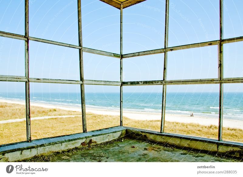 Aussicht Umwelt Natur Landschaft Himmel Sommer Klima Klimawandel Wetter Schönes Wetter Küste Ostsee Meer Dorf Bauwerk Gebäude Architektur Sehenswürdigkeit