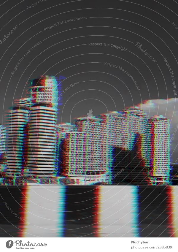 moderne Gebäude mit Glitch-Effekt Design Tapete Wissenschaften Business Technik & Technologie Stadt Architektur Straße Linie Bewegung Geschwindigkeit