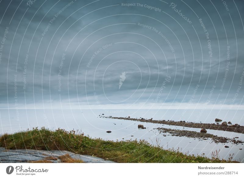 Barentssee Sinnesorgane Erholung ruhig Ferne Freiheit Meer Natur Landschaft Urelemente Wolken Gewitterwolken Klima Wetter schlechtes Wetter Küste Wasser dunkel