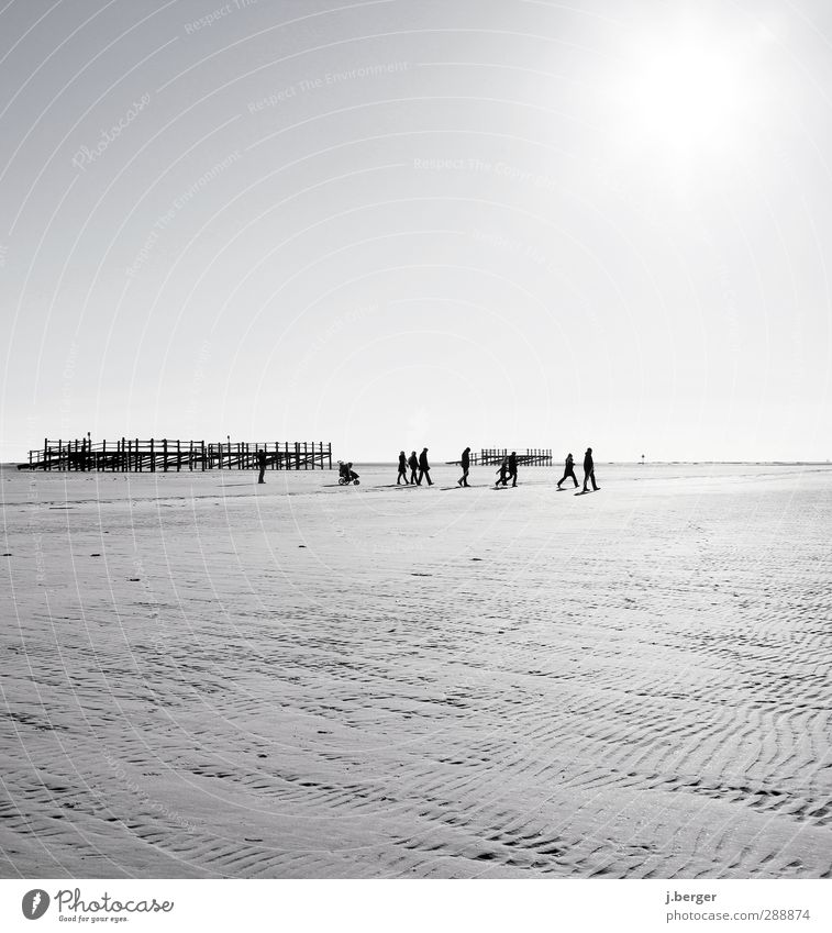 tag am meer Ferien & Urlaub & Reisen Tourismus Ausflug Ferne Freiheit Strand Familie & Verwandtschaft Menschengruppe Umwelt Natur Landschaft Sand