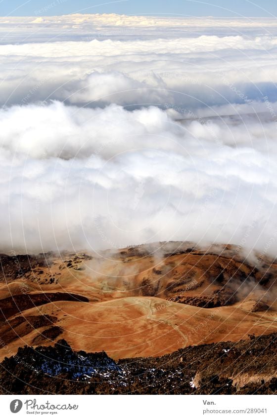 Montana roja Ferien & Urlaub & Reisen wandern Natur Landschaft Erde Himmel Wolken Hügel Felsen Berge u. Gebirge Teneriffa hoch rot weiß Farbfoto mehrfarbig