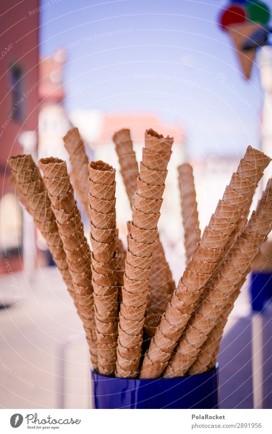 #S# Eisdiele Speiseeis Süßwaren ästhetisch Waffel Stapel Ordnung viele genießen Freizeit & Hobby Stadtzentrum Stadtleben Vorbereitung selbstgemacht knusprig